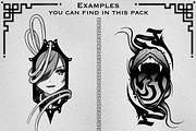100+ Blackwork Tattoo Bundle Stamps, a Brush Add-On by ProcreateInk (Thumbnail 2 of 5)
