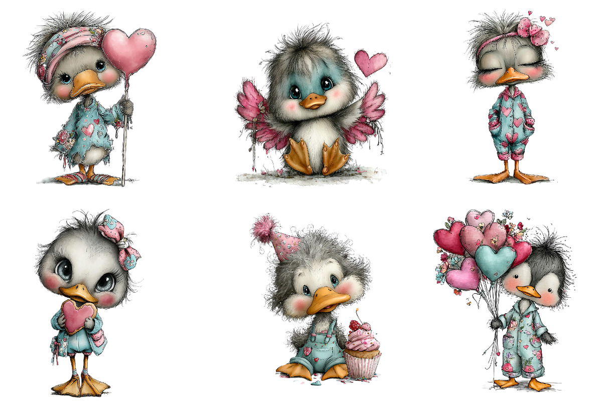 quirky valentine day duck clipart, an Illustration by CreationArt (Photo 4 of 5)
