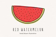 Red watermelon clipart illustration, an Illustration by Allyson Johnson (Thumbnail 1 of 3)