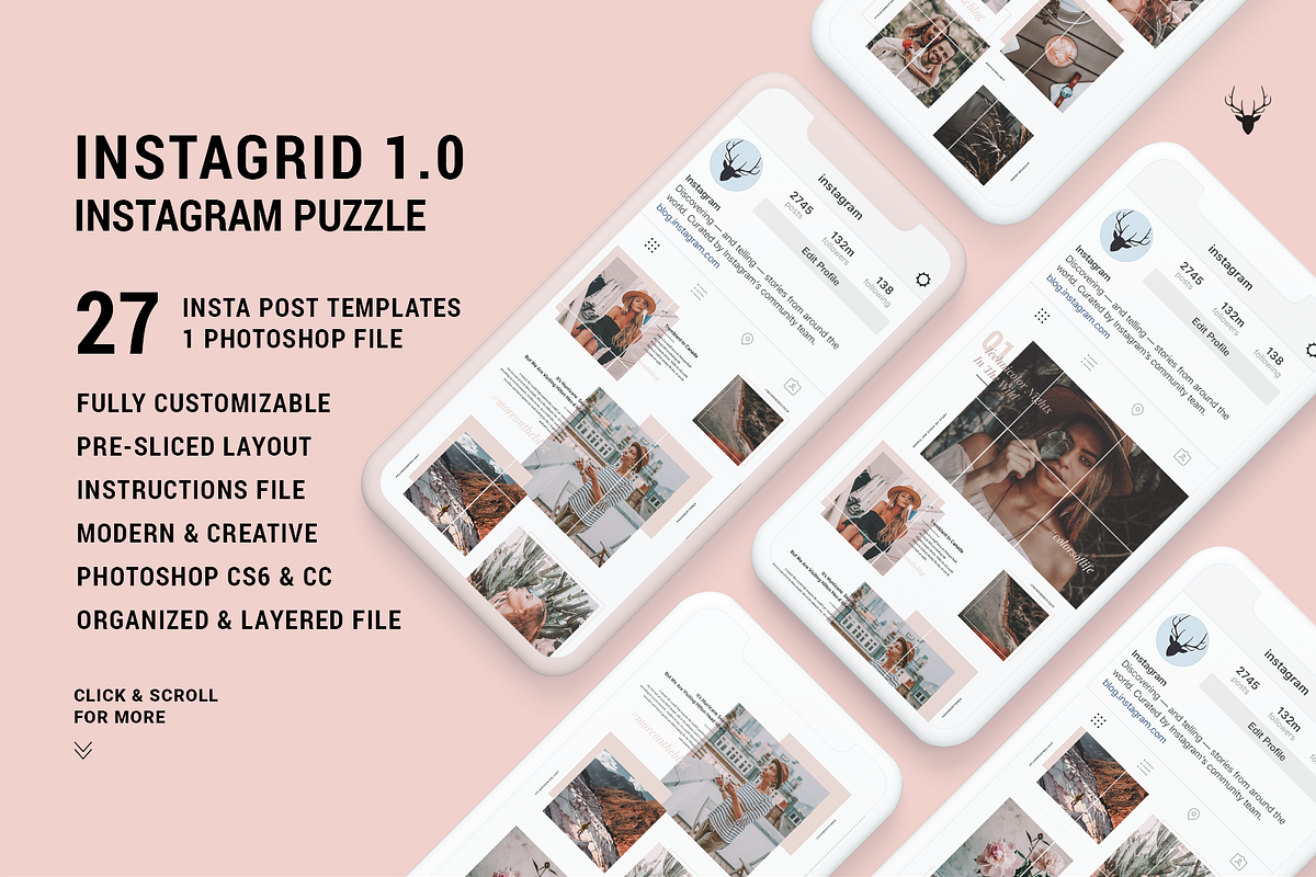 Insta Puzzle Bundle + FREE Updates, a Social Media Template by SilverStag Type Foundry (Photo 14 of 14)