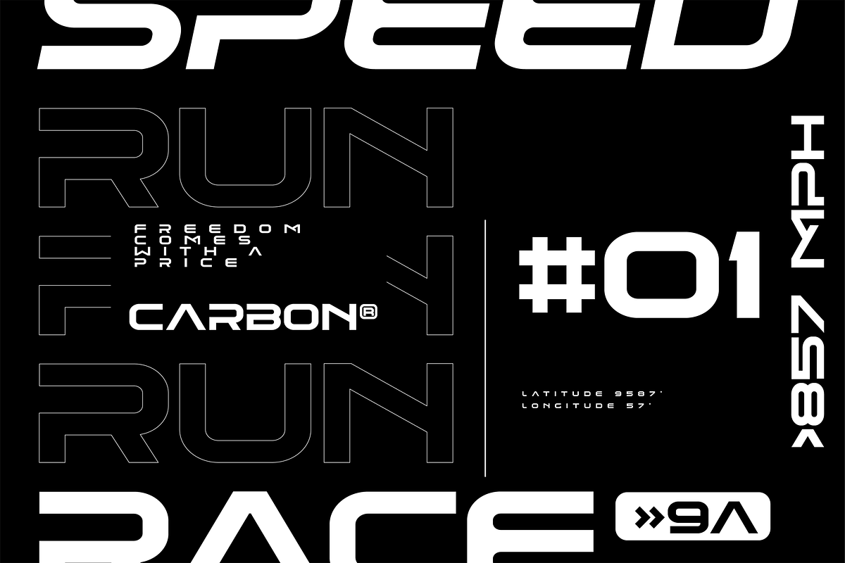 CARBON - modern minimalist font preview 6