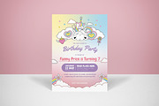 Unicorn Birthday Party Invitation, an Invitation Template by graphicook (Thumbnail 1 of 3)