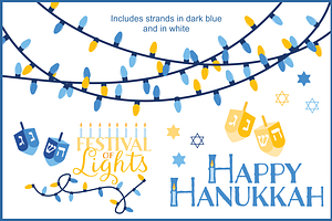 Hanukkah Lights Vector Clipart 