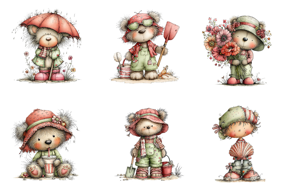 Whimsical Summer Clipart Bundle, an Illustration by CreationArt (Photo 7 of 7)