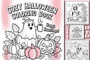 Cozy Halloween Coloring Book for Kid, a Seasonal Illustration by Design Zone