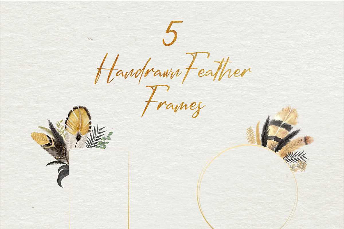 Watercolor Feathers Collection, a Decorative Illustration by GRANCI STUDIOS (Photo 8 of 12)