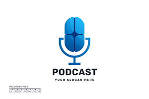 Podcast Gradient Colorful Logo, a Branding & Logo Template by yuanesei