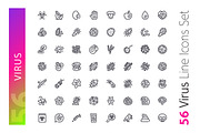 Virus Line Icons Set, an Outline Icon by Voysla's Shop (Thumbnail 2 of 4)
