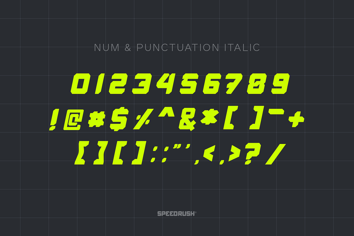 Speed Rush - Race Display Font, a Font by Pixesia Studio (Photo 12 of 13)