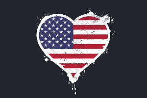 USA Heart Flag