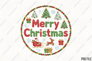 Merry Christmas Crochet Coquette PNG, an Illustration by CraftArtStudio