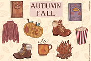 Retro Fall Sublimation Bundle, a Seasonal Illustration by ClipArtTime (Thumbnail 1 of 3)