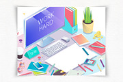 Isometric WorkPlace, a Technology Illustration by ArtoJoy (Thumbnail 5 of 7)