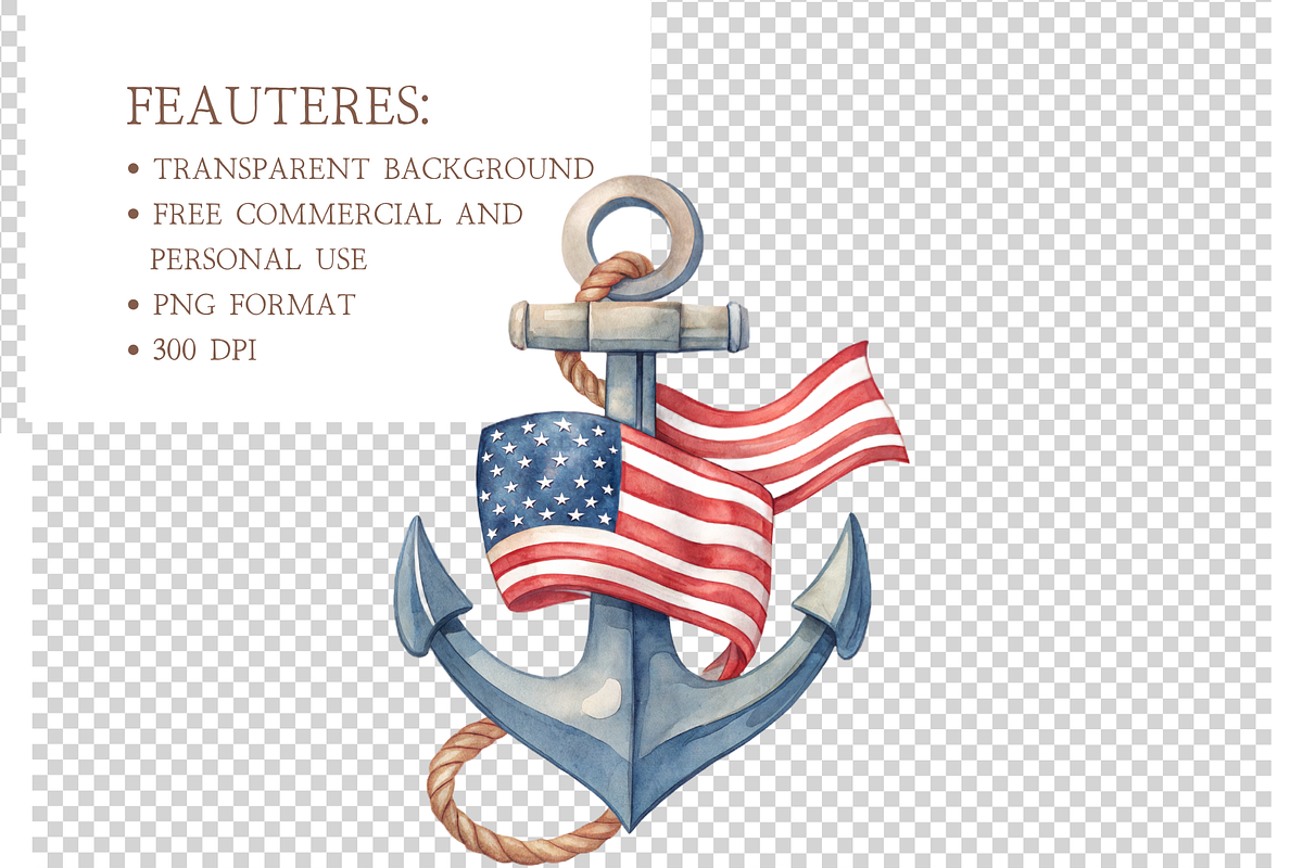 Watercolor 4th of July Clipart, a Seasonal Illustration by MockupWizard (Photo 4 of 5)