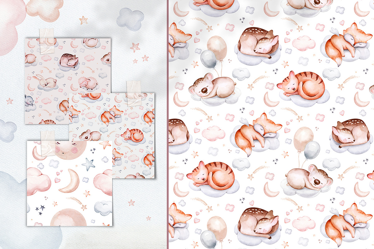 Sweet dreams watercolor collection, an Animal Illustration by Peace ART (Photo 14 of 17)