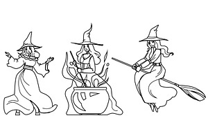 beautiful witch woman vector, a Person Illustration by pikepicture