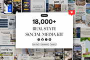 Real Estate Social Media Kit Canva, a Social Media Template by Studioxhq (Thumbnail 1 of 6)