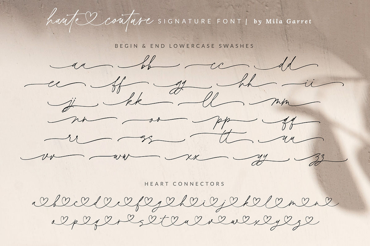 HauteCouture Handwritten Script Font, a Script Font by Mila Garret (Photo 21 of 23)