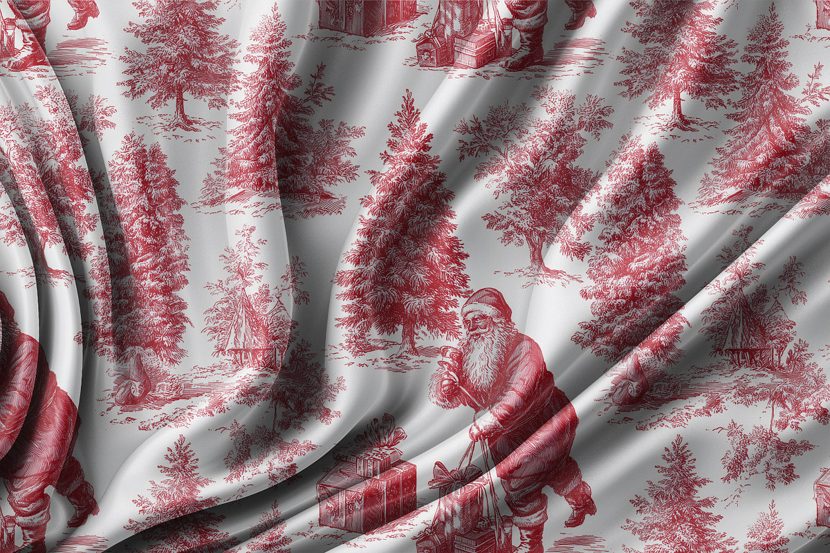 RED CHRISTMAS TOILE Seamless Pattern, a Pattern Graphic by AYAKA Studio Co. (Photo 4 of 6)