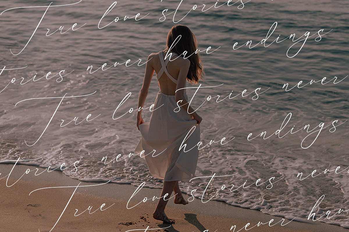 Flavinda Wedding Calligraphy Font, a Script Font by RantautypeStudio (Photo 8 of 16)