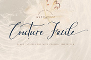 Couture Facile, a Script Font by Nathatype (Thumbnail 1 of 10)