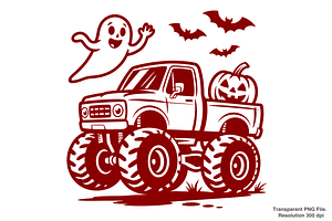 Spooky Halloween Monster Truck PNG, a Graphic by Clipart Bloom