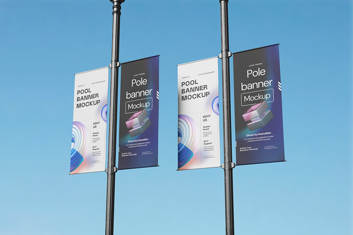 Pole Banner Mockup, an Advertising Mockup by bimockup (Photo 6 of 6)