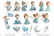 Little Kingdom Watercolor Clipart, an Illustration by MockupWizard (Thumbnail 2 of 5)