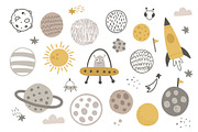 Space Journey Kids clipart set, an Illustration by Leysan Shayak (Thumbnail 4 of 10)