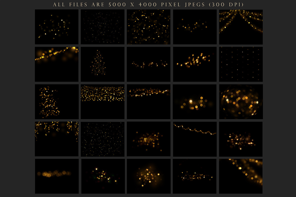 Gold Christmas Bokeh Overlays, an Object Graphic by Paper Farms (Photo 6 of 7)