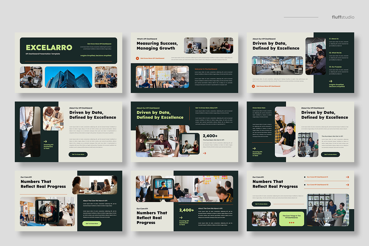 KPI Dashboard Powerpoint Template, a Presentation Template by fluffstudio (Photo 2 of 4)
