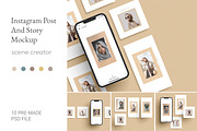 Instagram post and story mockup, an Advertising Mockup by simuradi (Thumbnail 1 of 11)