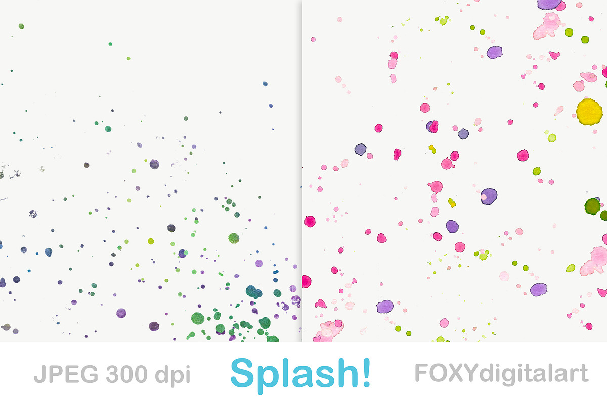Paint splatter digital paper wedding, a Texture Graphic by FOXYdigitalart (Photo 3 of 4)