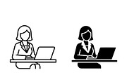 Office Desk Worker Vector Icon, a Solid Icon by Artonix (Thumbnail 2 of 2)