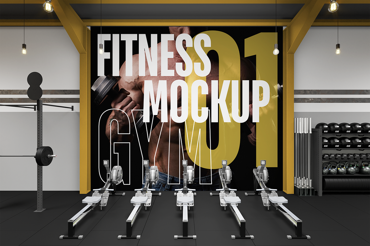 FITNESS GYM Mockup 01, an Advertising Mockup by Northern Kraft (Photo 3 of 3)