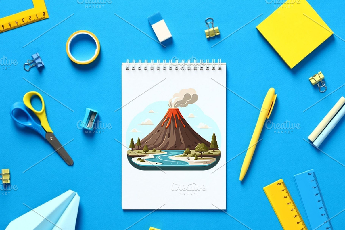 Volcano Clipart Pack PNG Graphics, an Education Illustration by QM_ART (Photo 6 of 7)