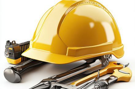 Yellow Hard Hat Construction Tools S, an Abstract Photo by Pixeness