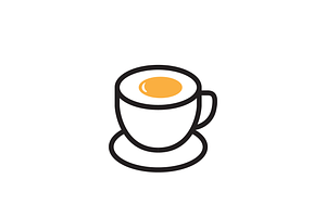 Coffee Eggs Health Combination Logo