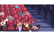 People watch movie in cinema banner, a Person Illustration by PaperTrident (Thumbnail 4 of 4)