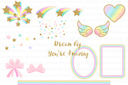 Unicorn Faces Gold Clipart, Pattern, an Illustration by Mia's Graphic Design (Thumbnail 7 of 11)