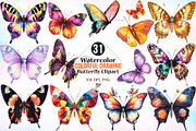Colorful Drawing Butterfly Clipart, an Animal Illustration by Canvas Craft (Thumbnail 1 of 3)