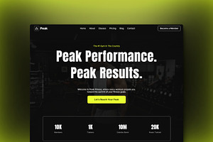 Peak - Fitness Gym Framer Template, a Landing Page Template by THdesign
