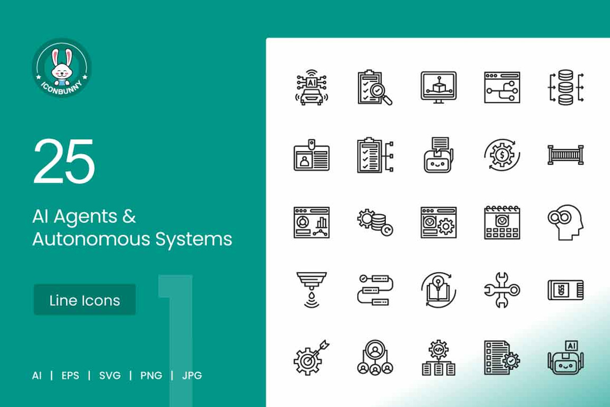 AI Agents & Autonomous Systems Icons, an Icon by IconBunny (Photo 1 of 2)