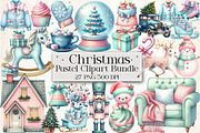 Pastel Christmas Clipart Bundle, an Illustration by Libby Wishes (Thumbnail 1 of 6)