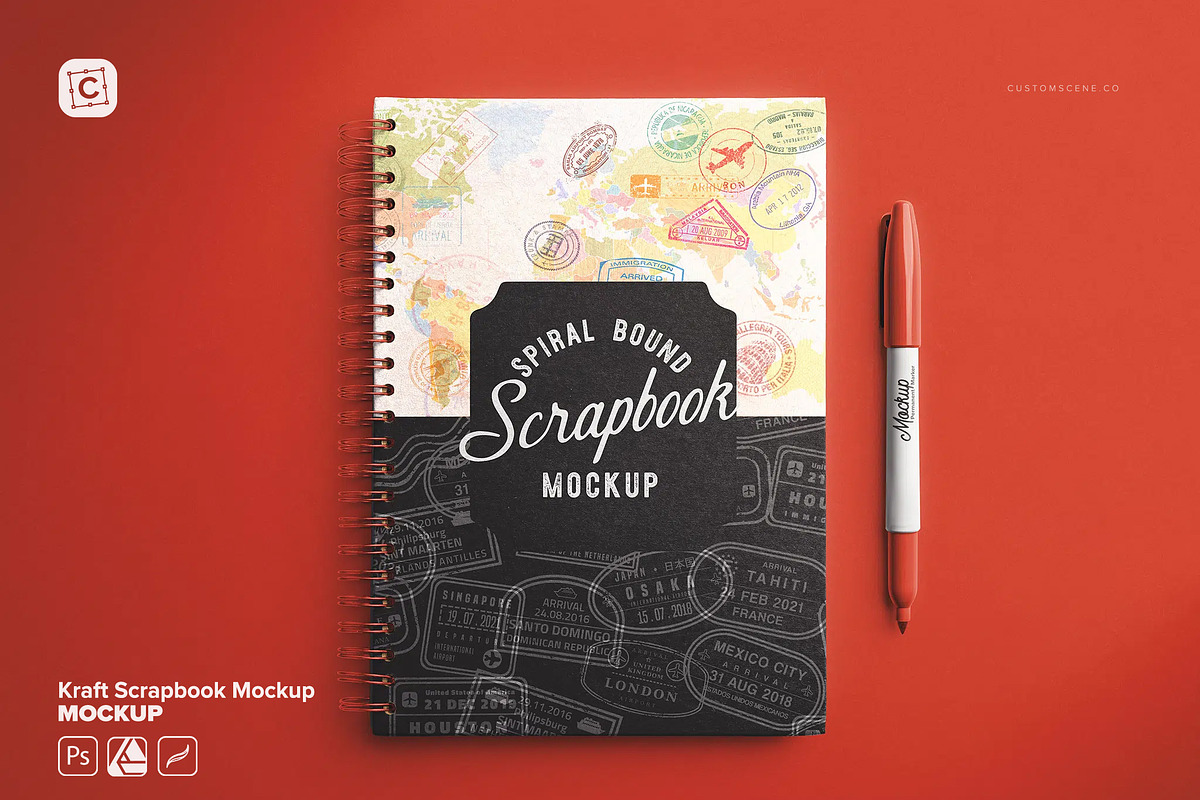 Kraft Scrapbook Mockup, a Product Mockup by Custom Scene (Photo 8 of 8)