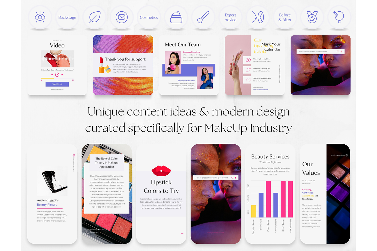 300 Color MakeUp Social Media BUNDLE, a Social Media Template by PatternLab. (Photo 6 of 9)