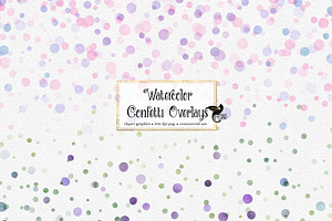 Watercolor Confetti Overlays