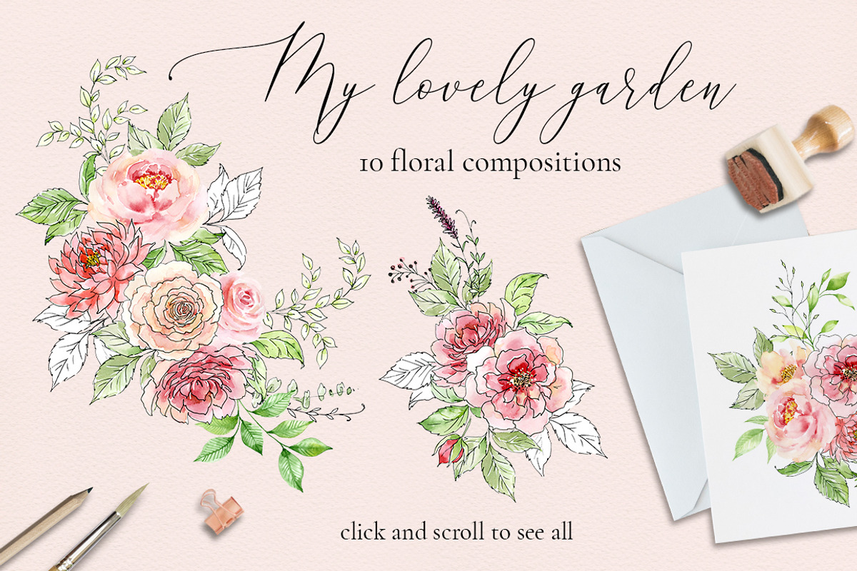 My lovely garden - watercolor & ink, a Decorative Illustration by long summer (Photo 2 of 5)