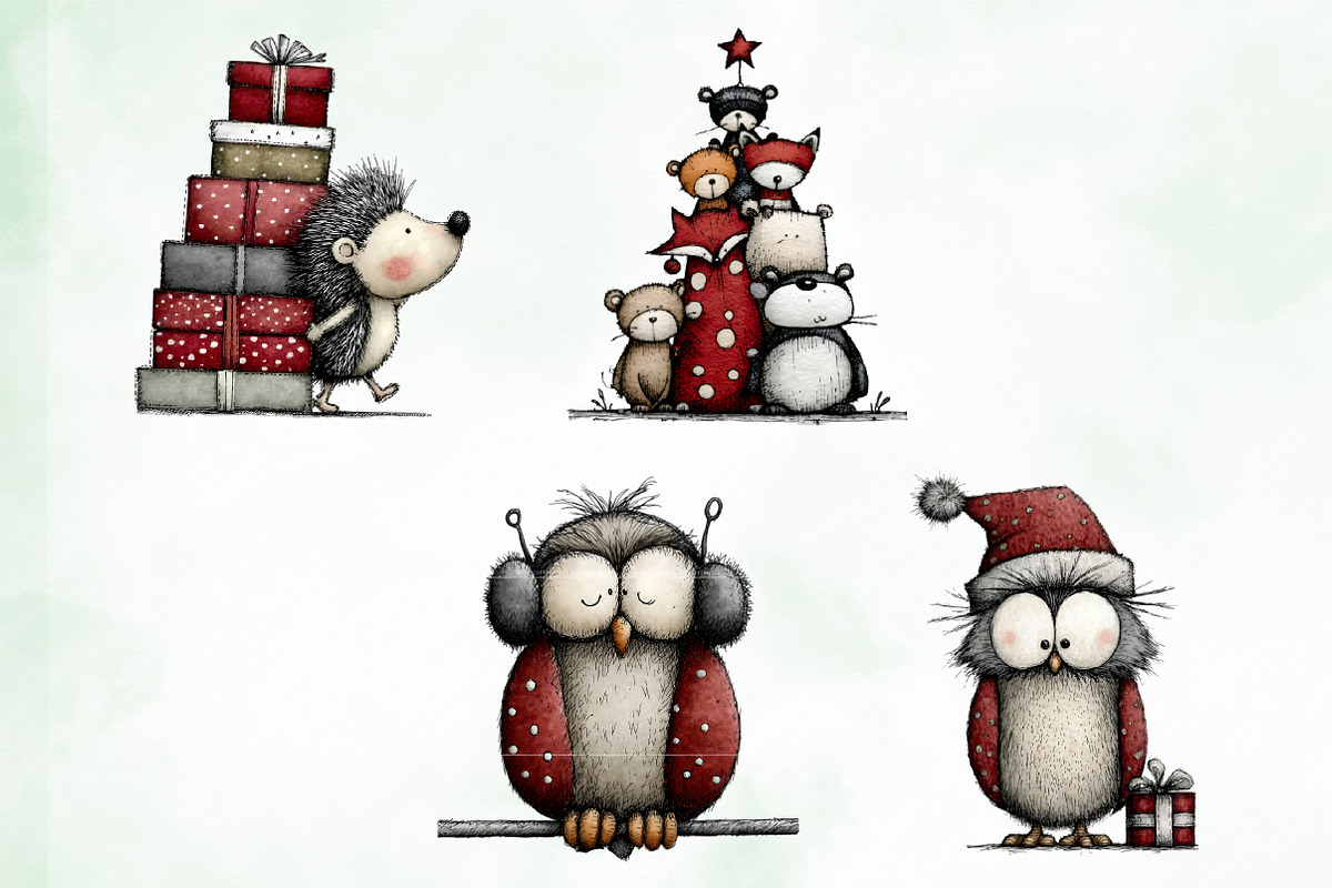 Whimsical Quirky Animals Clipart, an Illustration by Creative Art (Photo 6 of 13)