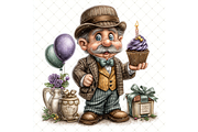 Birthday Man Clipart JPG, an Illustration by Memories By Lea (Thumbnail 15 of 19)